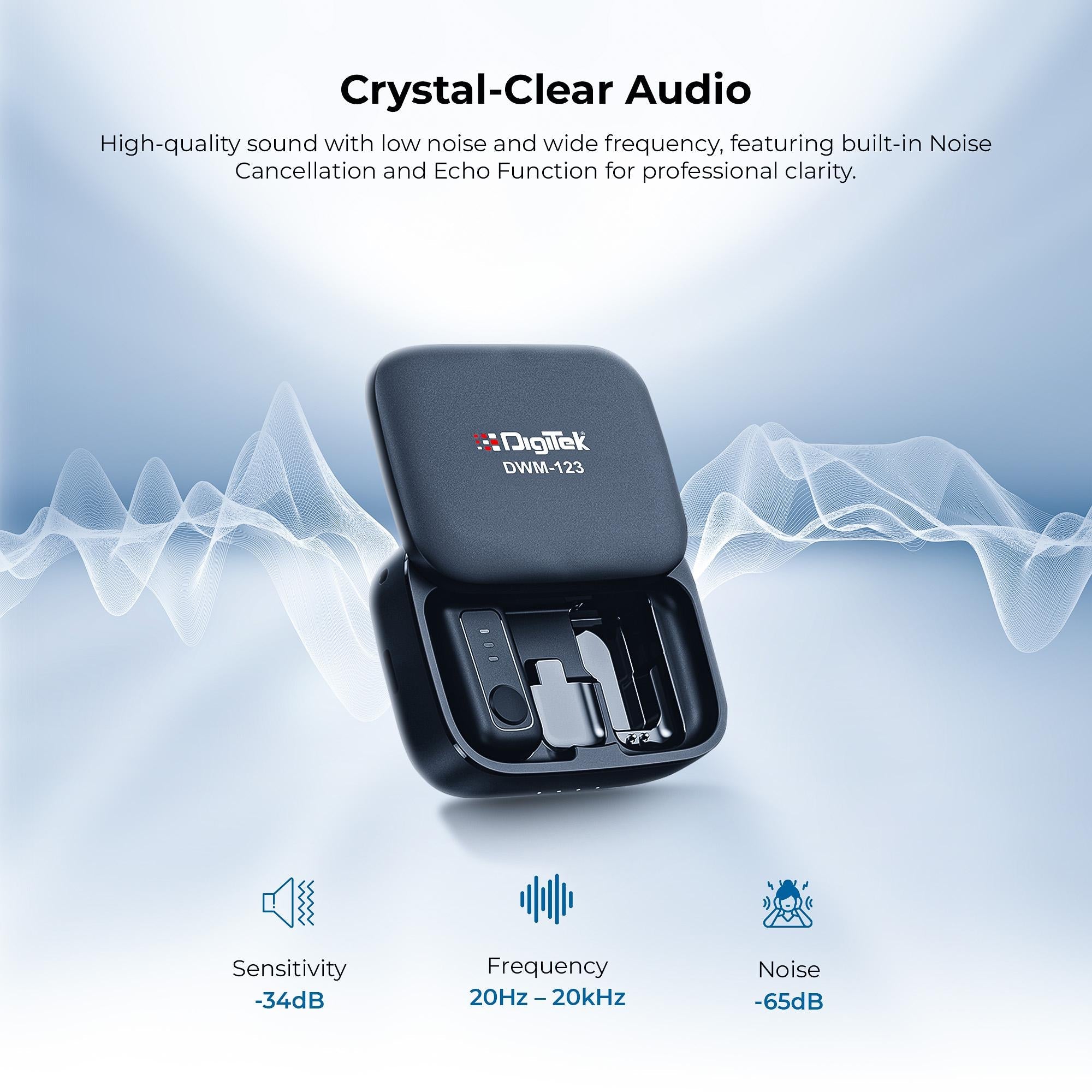 Digitek (DWM 123) 2-in-1 Wireless Microphone (Black)