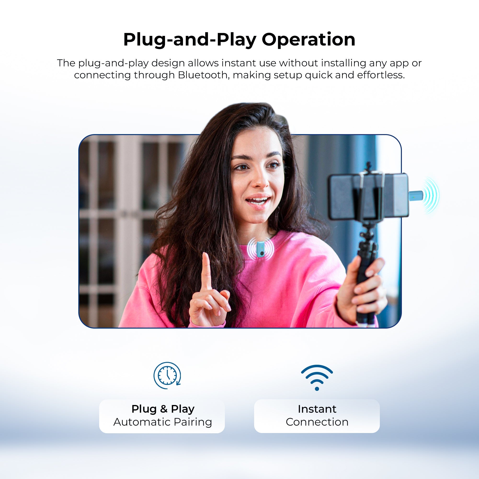 Digitek (DWM 123) 2-in-1 Wireless Microphone (Blue)