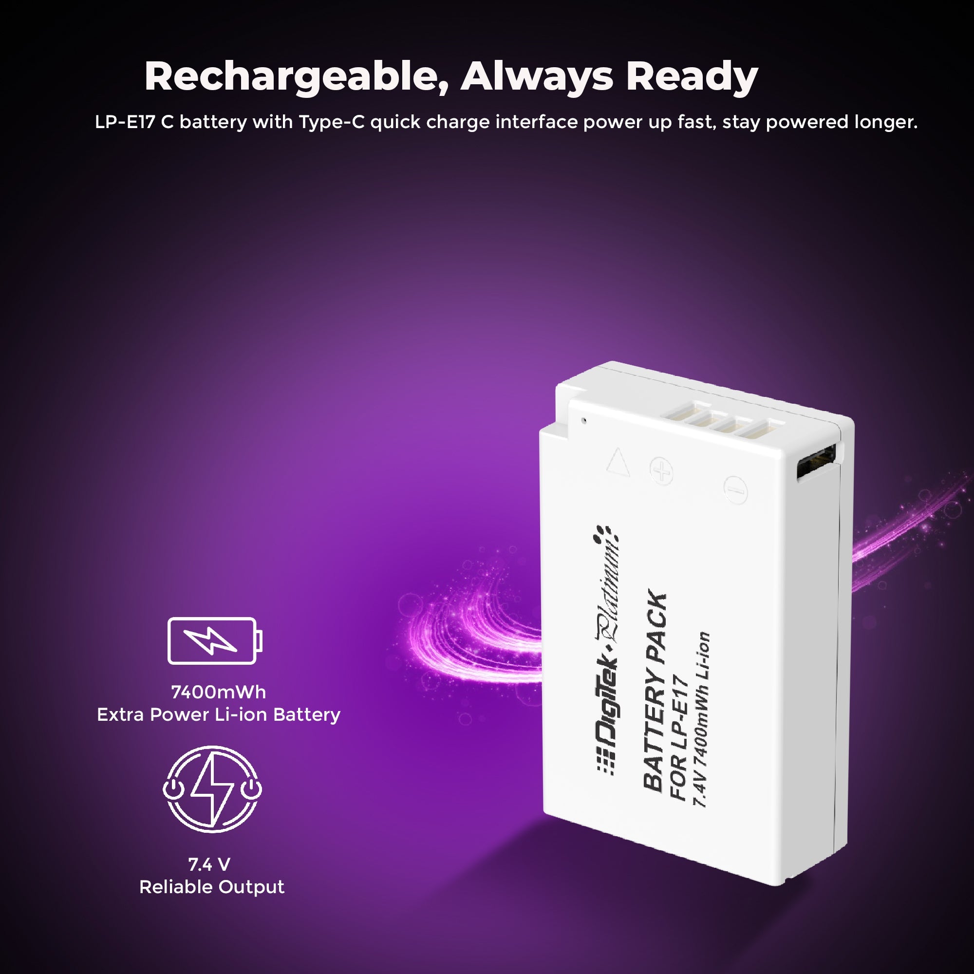 Digitek Platinum (LP-E17 Type C) 1250mAh Li-ion Battery for Canon Cameras