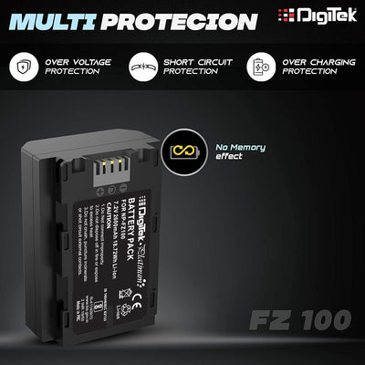 Digitek (FZ-100) Platinum FZ-100 2600 mAh Secondary Rechargeable Lithium-ion Battery for Sony Digital Camera, Compatibility - for Alpha a9 II, Alpha a9, Alpha a7R IV, Alpha a7R III, Alpha a7 III, Alpha a6600 - Digitek