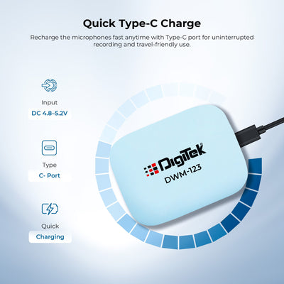 Digitek (DWM 123) 2-in-1 Wireless Microphone (Blue)